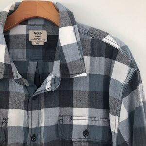 Vans Plaid Flannel Blue & Grey Men’s Shirt Size XL